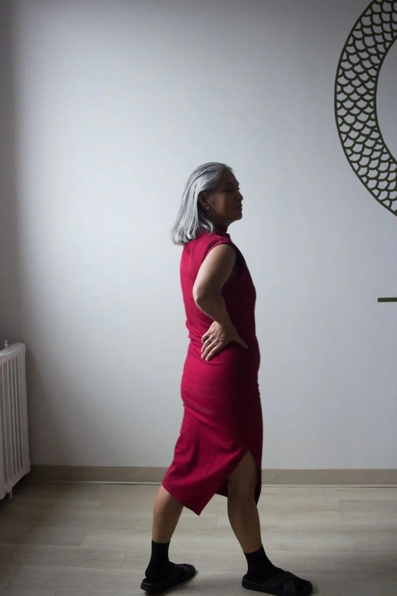 Meg Skinny Dress (Burgundy) - Image 3