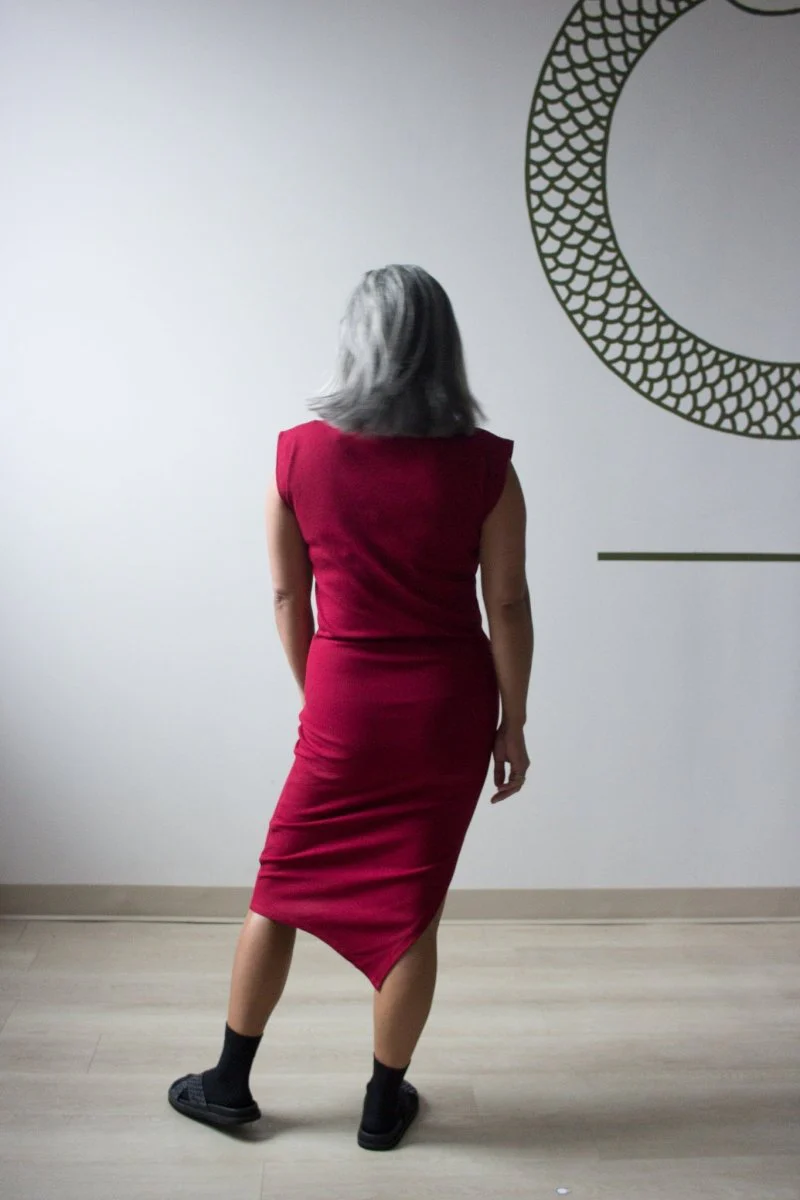 Meg Skinny Dress (Burgundy) - Image 4