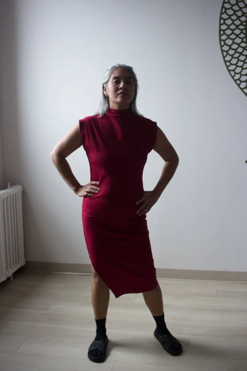 Meg Skinny Dress (Burgundy) - Image 5