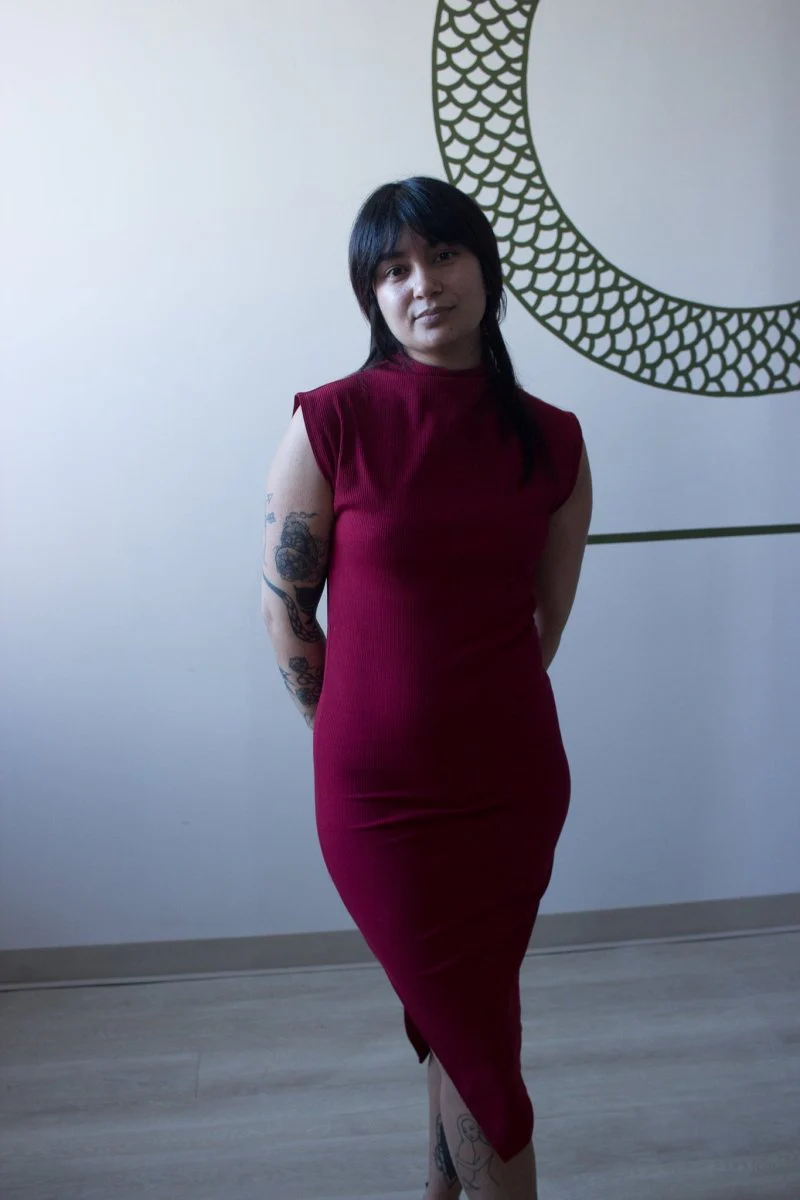 Meg Skinny Dress (Burgundy) - Image 6