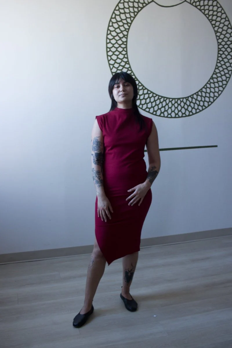 Meg Skinny Dress (Burgundy) - Image 9