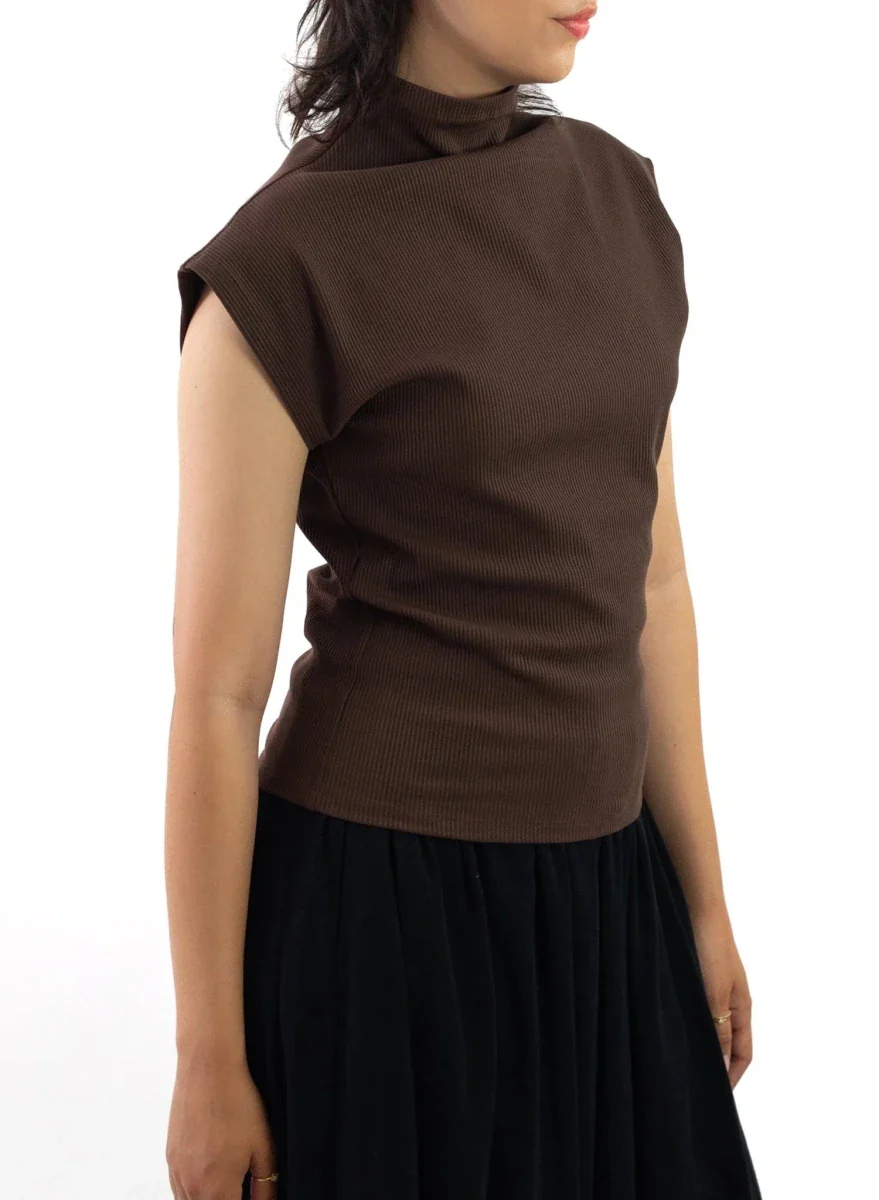 Meg Sleeveless Skinny Top (Coco) - Image 2