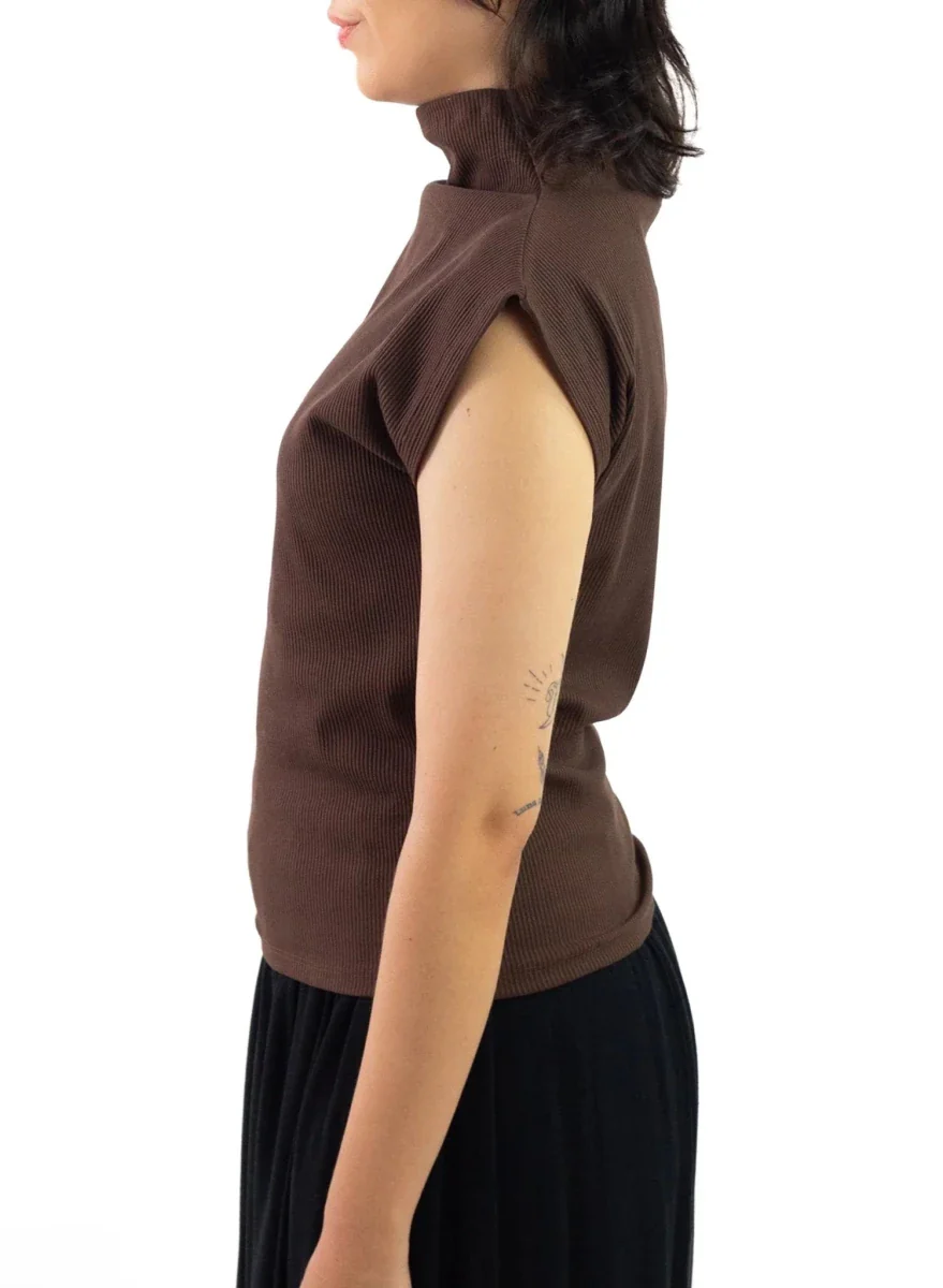 Meg Sleeveless Skinny Top (Coco) - Image 3
