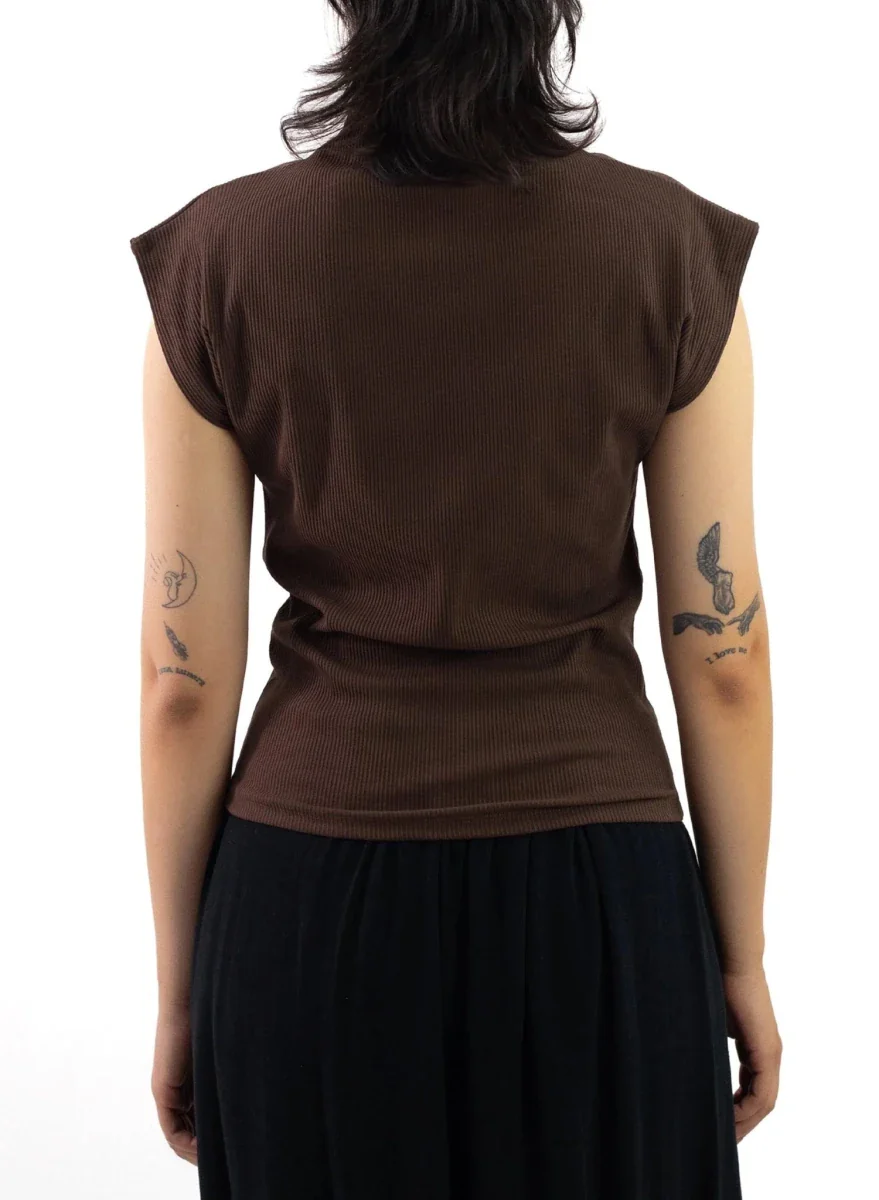 Meg Sleeveless Skinny Top (Coco) - Image 4