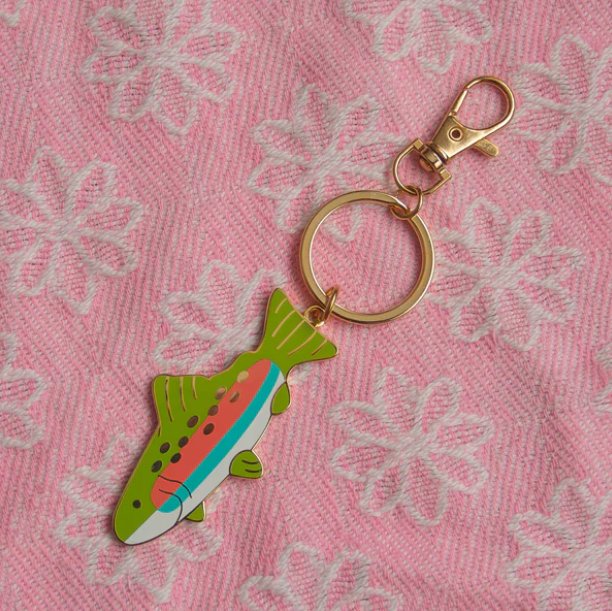 Meghan MacWhirter Enamel Keychain (Trout or Snail)