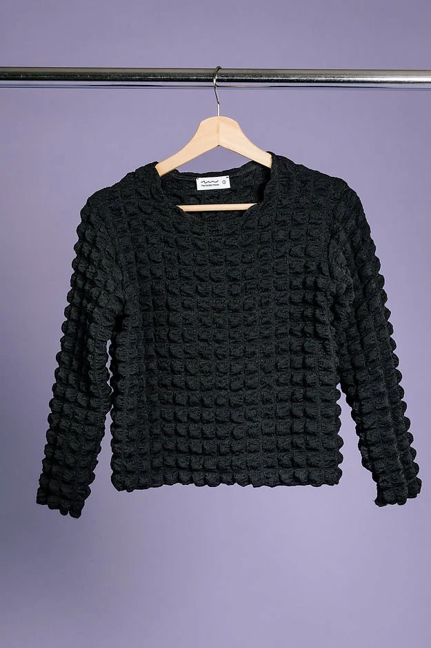 Mercedes Morin Popcorn Top (Black) - Image 6