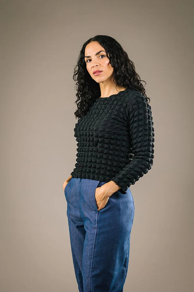 Mercedes Morin Popcorn Top (Black) - Image 7
