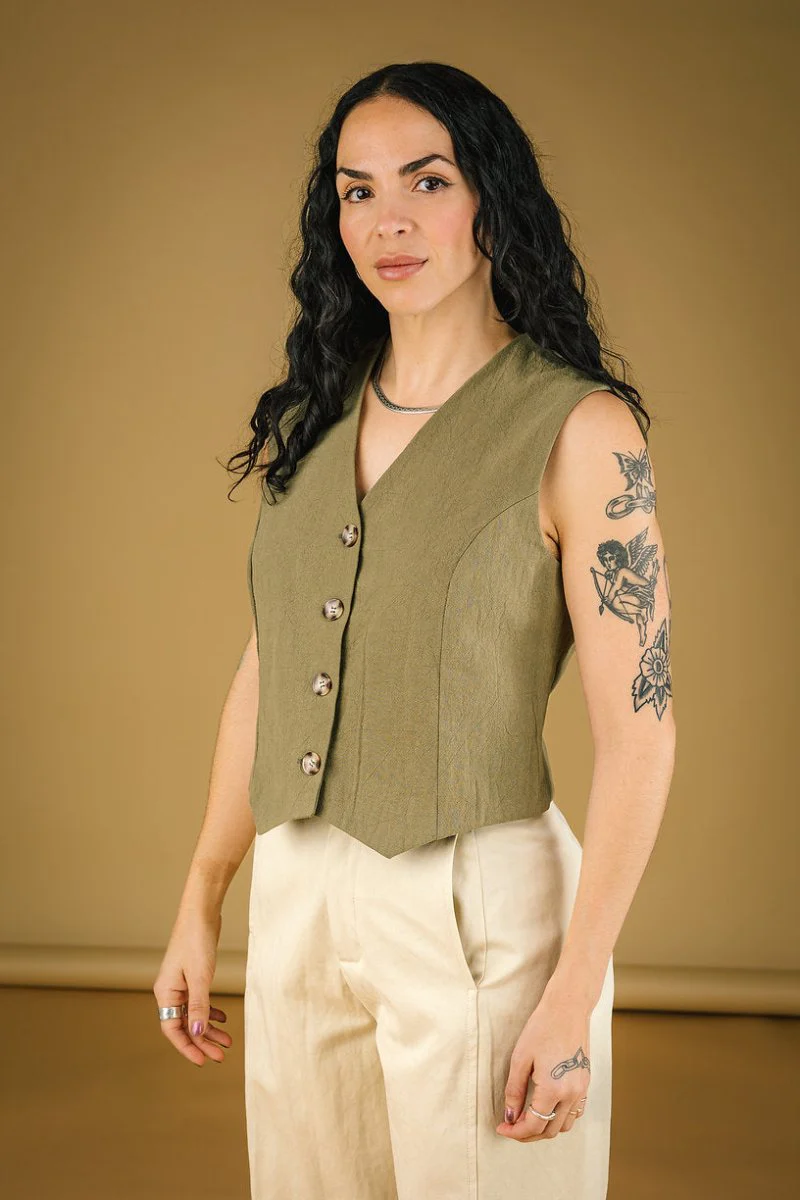 Mercedes Morin Portland Vest (Khaki) - Image 8