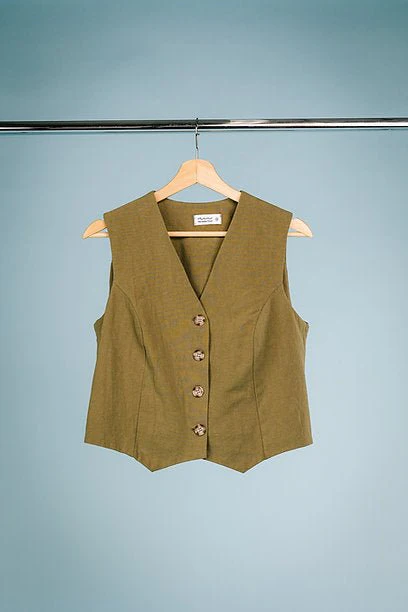 Mercedes Morin Portland Vest (Khaki) - Image 9