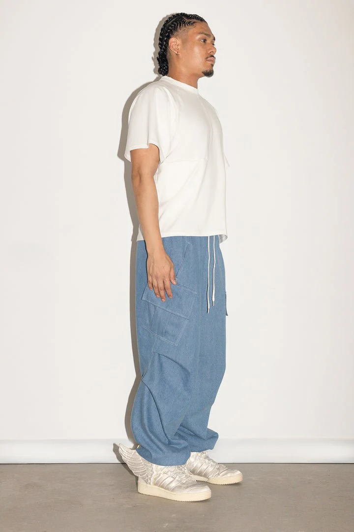 Mercy House Chase Cargo Pants (Mid Indigo Denim) - Image 3