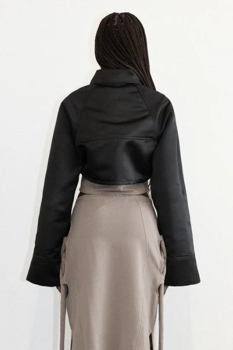 Mercy House Lair Cropped Satin Jacket - Image 4