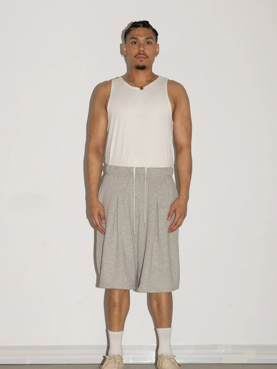 Mercy House Terrie Pleated Sweatshort (Heather Grey)