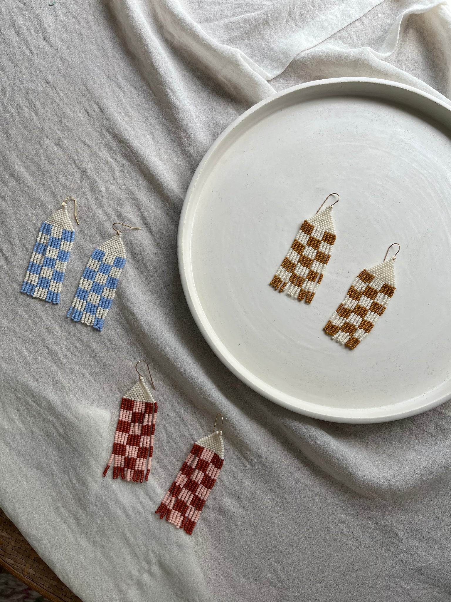 Miiken Fringe Earrings Checkers (Multiple Colours) - Image 9