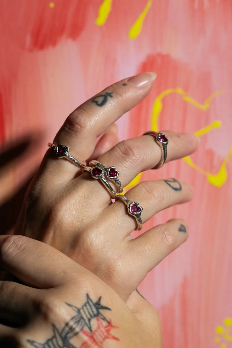 Mou Ruby Love Ring (Silver) - Image 3
