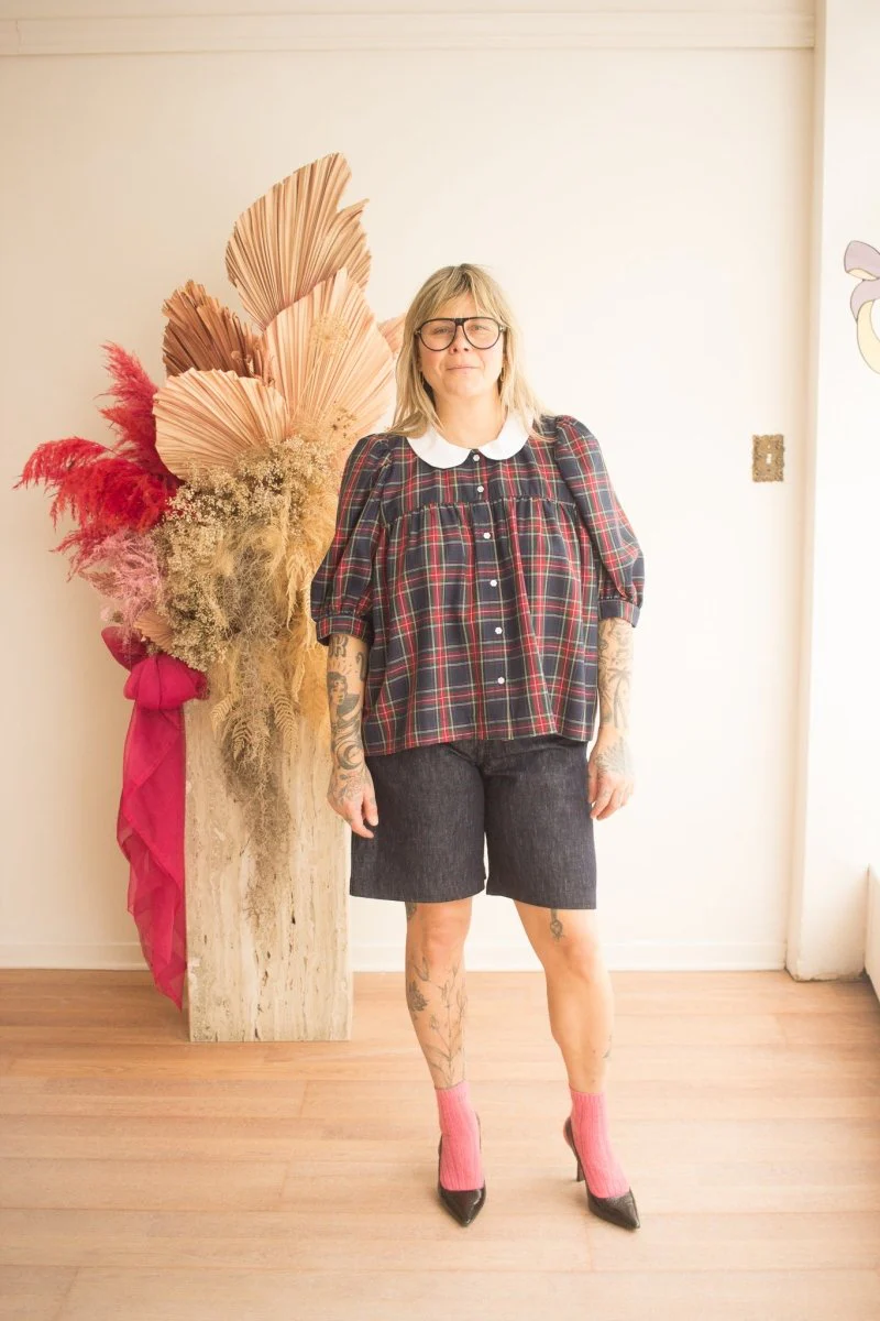 Naked & Famous Andie Linen Denim Shorts (Indigo) - Image 2