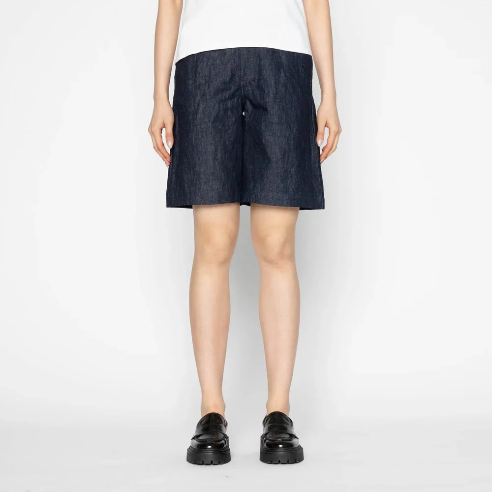 Naked & Famous Andie Linen Denim Shorts (Indigo) - Image 5