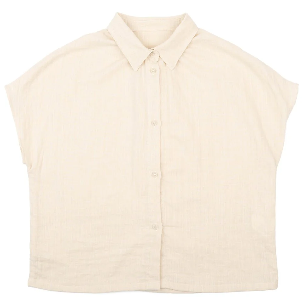 Naked & Famous Billie Shirt (Double Weave Gauze) - Bone - Image 5