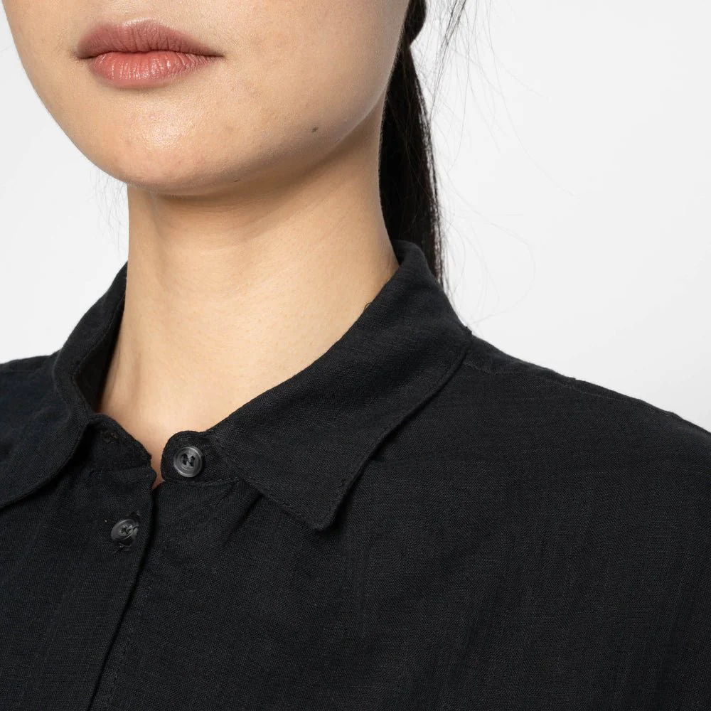 Naked & Famous Billie Shirt (Double Weave Gauze) - Black - Image 4