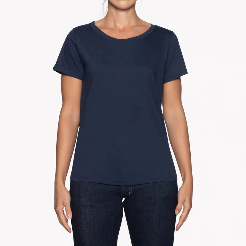 Naked & Famous Circular Knit Ballet T-Shirt (Navy) - Image 5