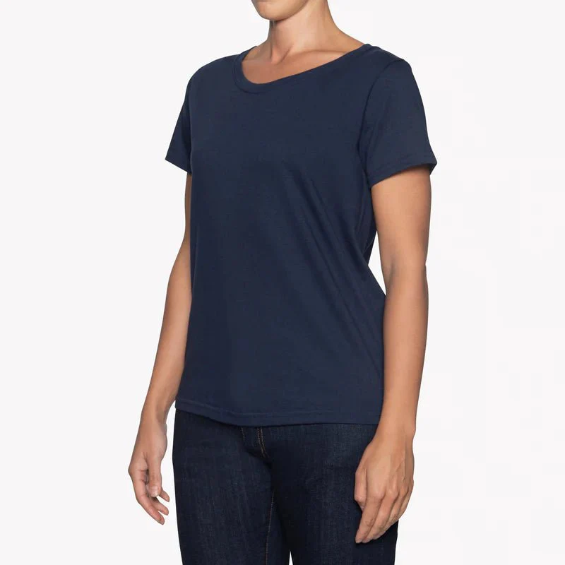 Naked & Famous Circular Knit Ballet T-Shirt (Navy) - Image 6