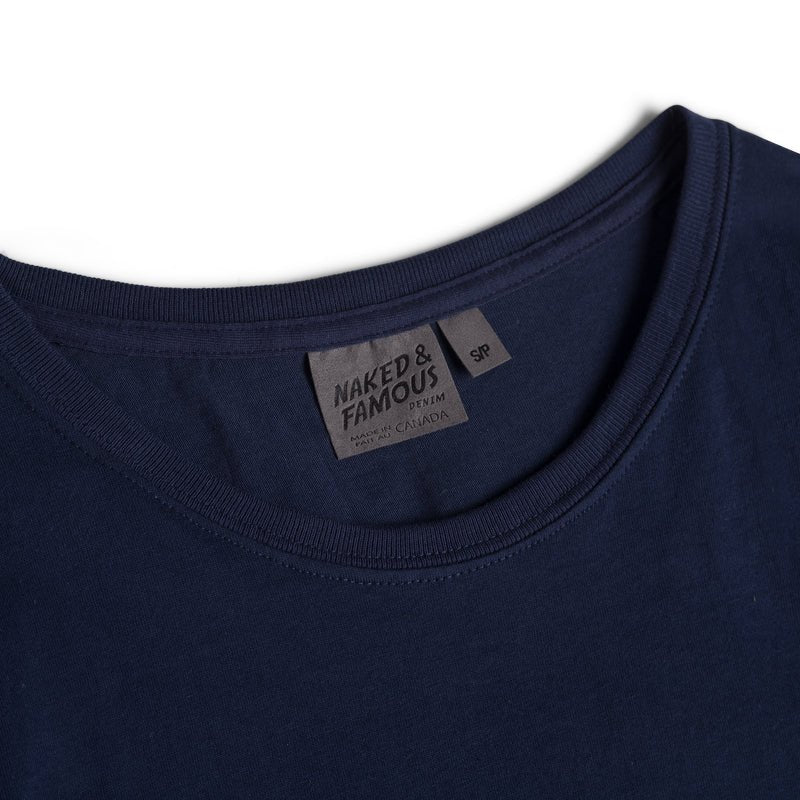 Naked & Famous Circular Knit Ballet T-Shirt (Navy) - Image 9