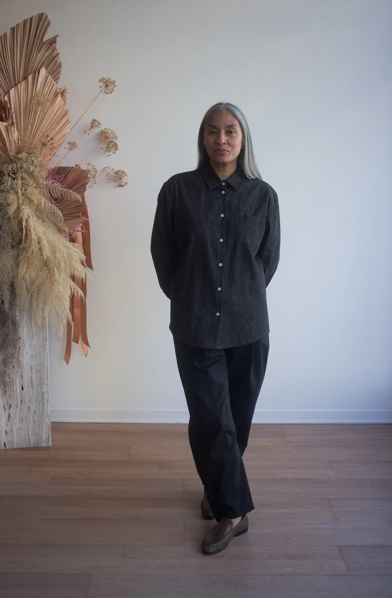 Naked & Famous Judy Shirt (Black Lightweight Denim) - Image 4