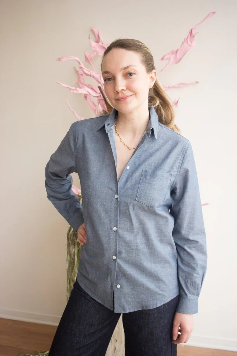 Naked & Famous Judy Shirt (Chambray with Multicolour Neps)