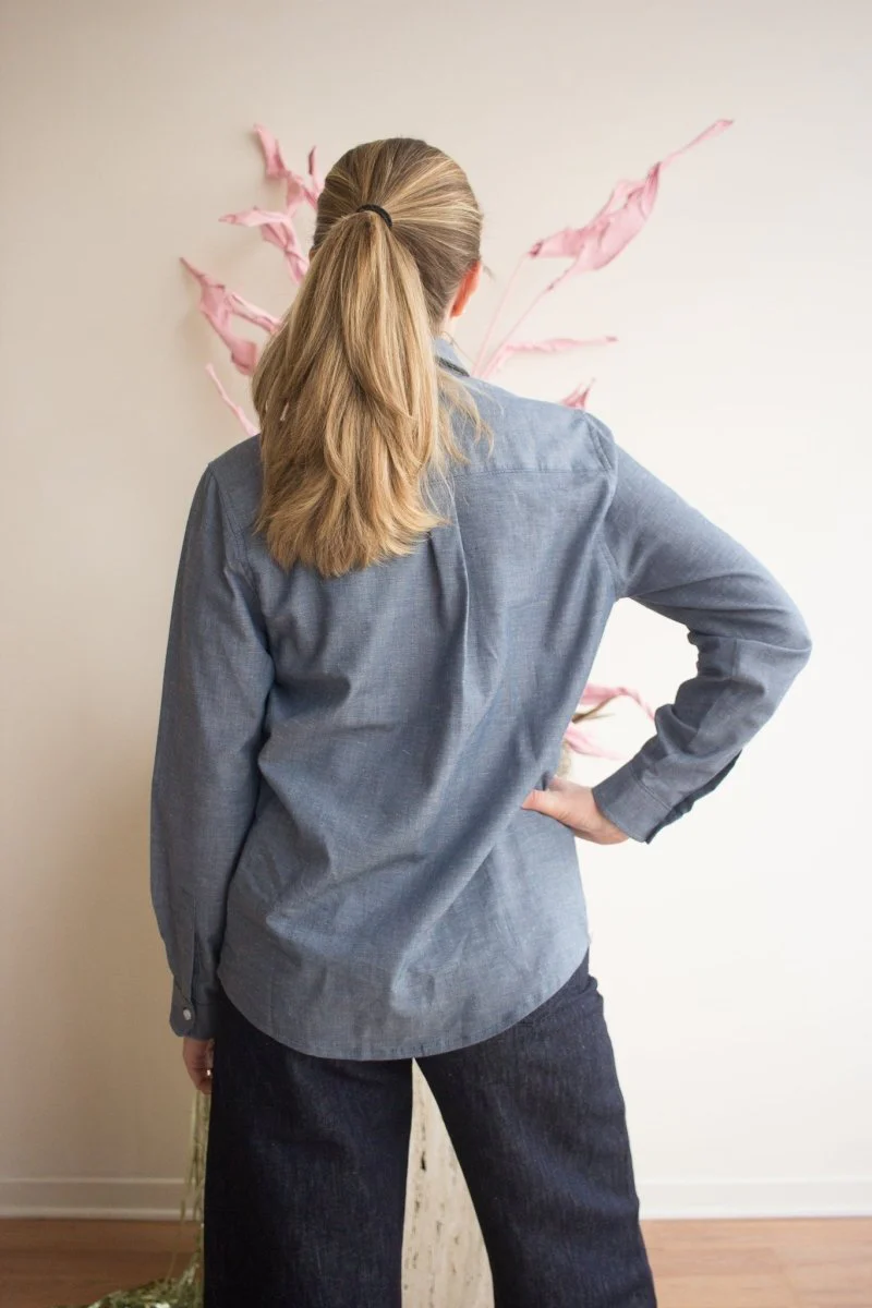 Naked & Famous Judy Shirt (Chambray with Multicolour Neps) - Image 2