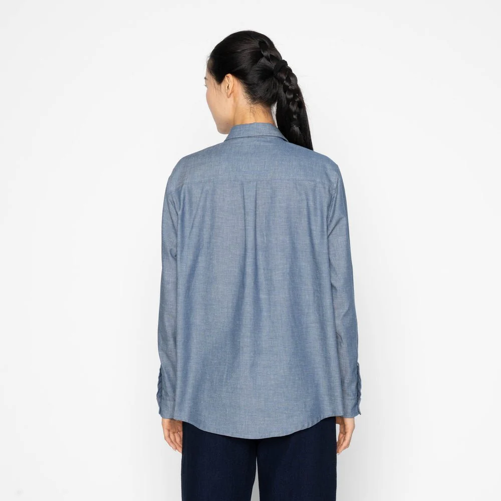 Naked & Famous Judy Shirt (Chambray with Multicolour Neps) - Image 5