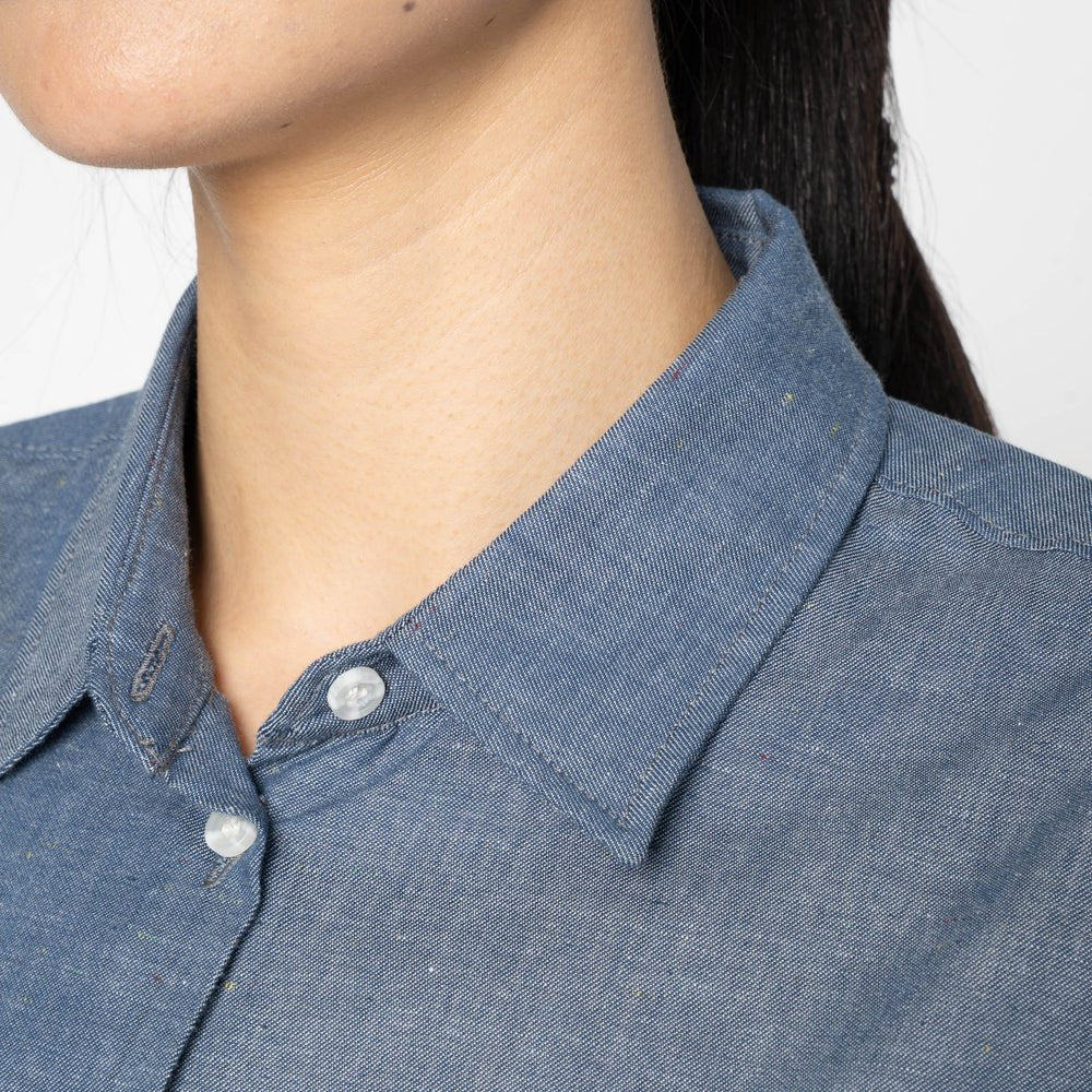 Naked & Famous Judy Shirt (Chambray with Multicolour Neps) - Image 6