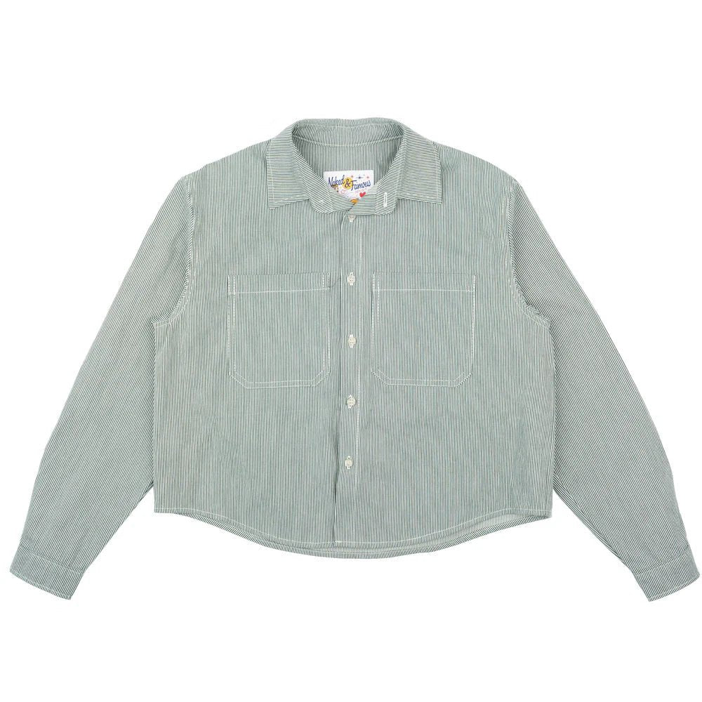 Naked & Famous Princeton Shirt - Organic Hickory (Green) - Image 10
