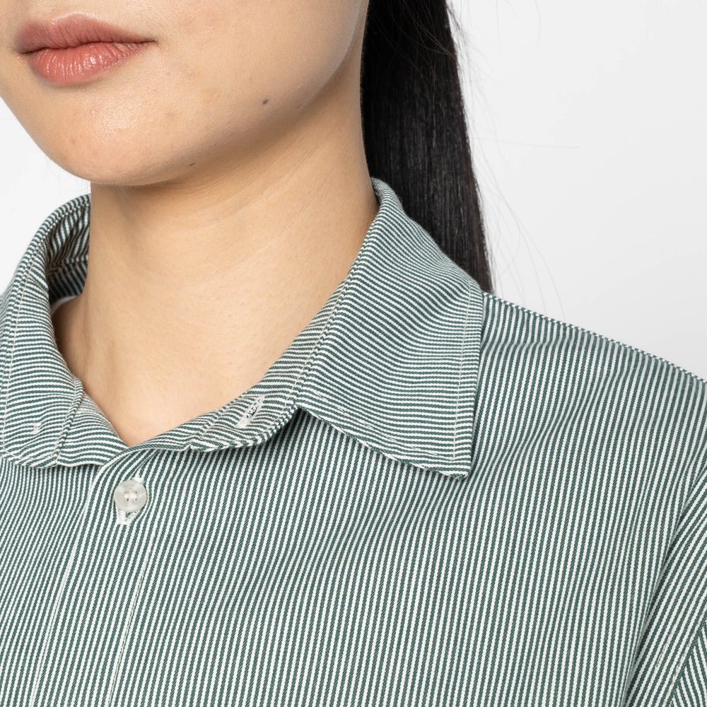 Naked & Famous Princeton Shirt - Organic Hickory (Green) - Image 11