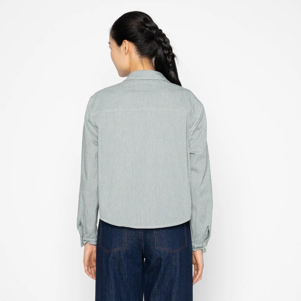 Naked & Famous Princeton Shirt - Organic Hickory (Green) - Image 8