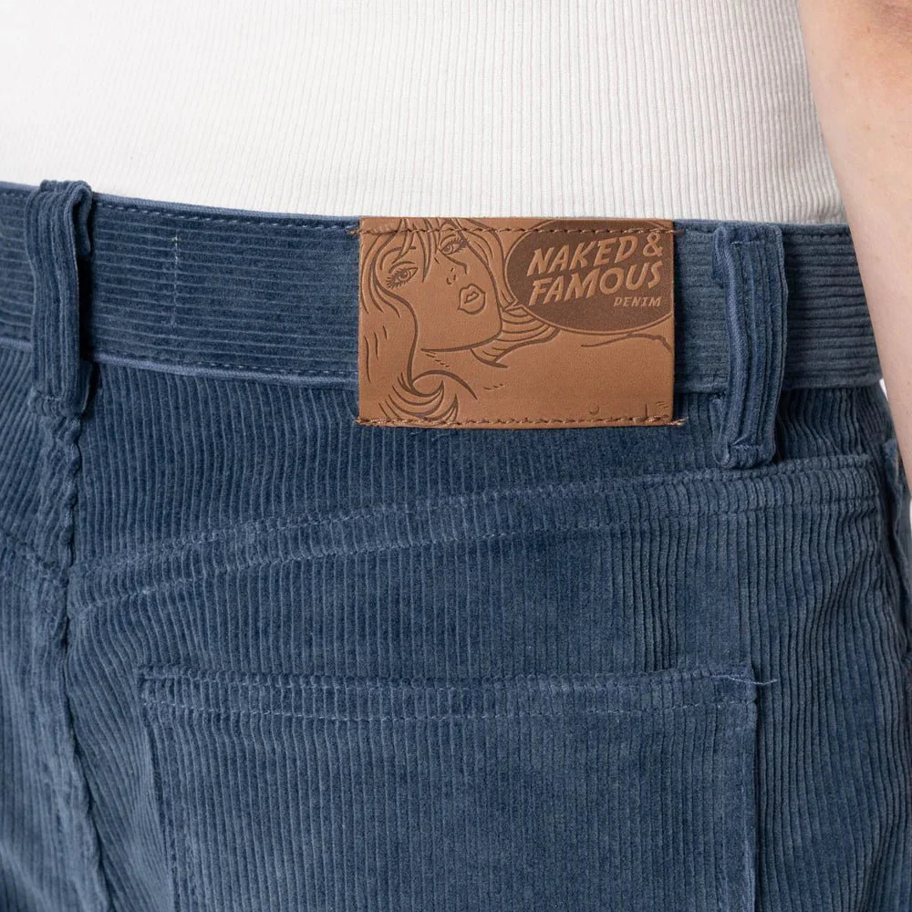Naked & Famous Wide Wild West Jeans (Indigo Faded Corduroy) - Image 10