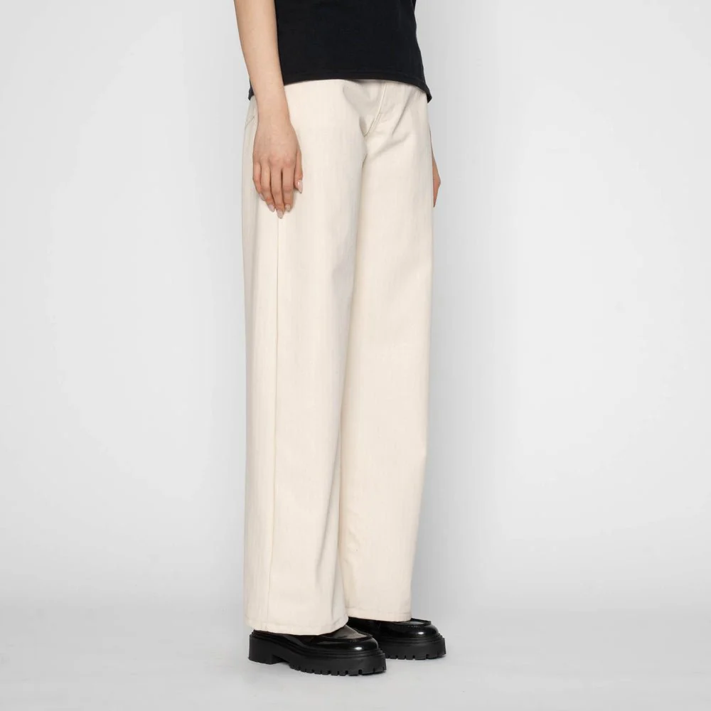 Naked & Famous Wide Wild West Jeans (Hard Twist Ecru Herringbone) - Image 7