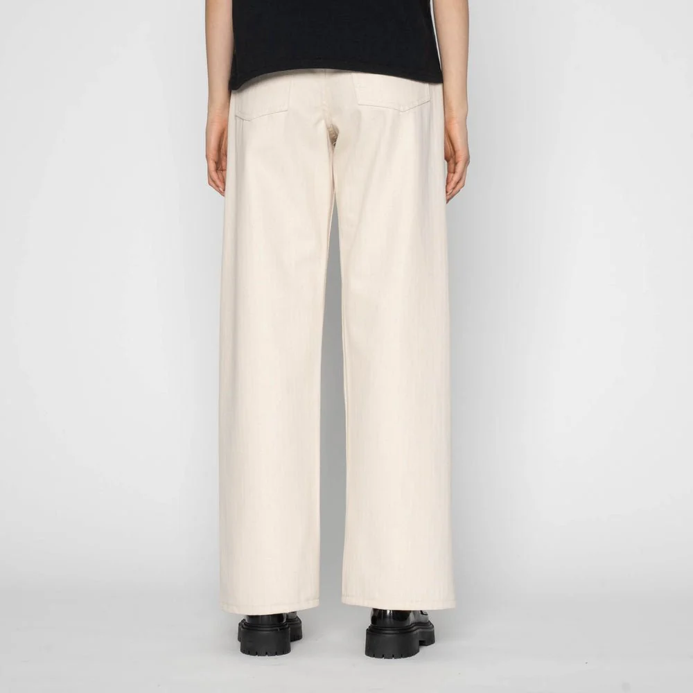 Naked & Famous Wide Wild West Jeans (Hard Twist Ecru Herringbone) - Image 8