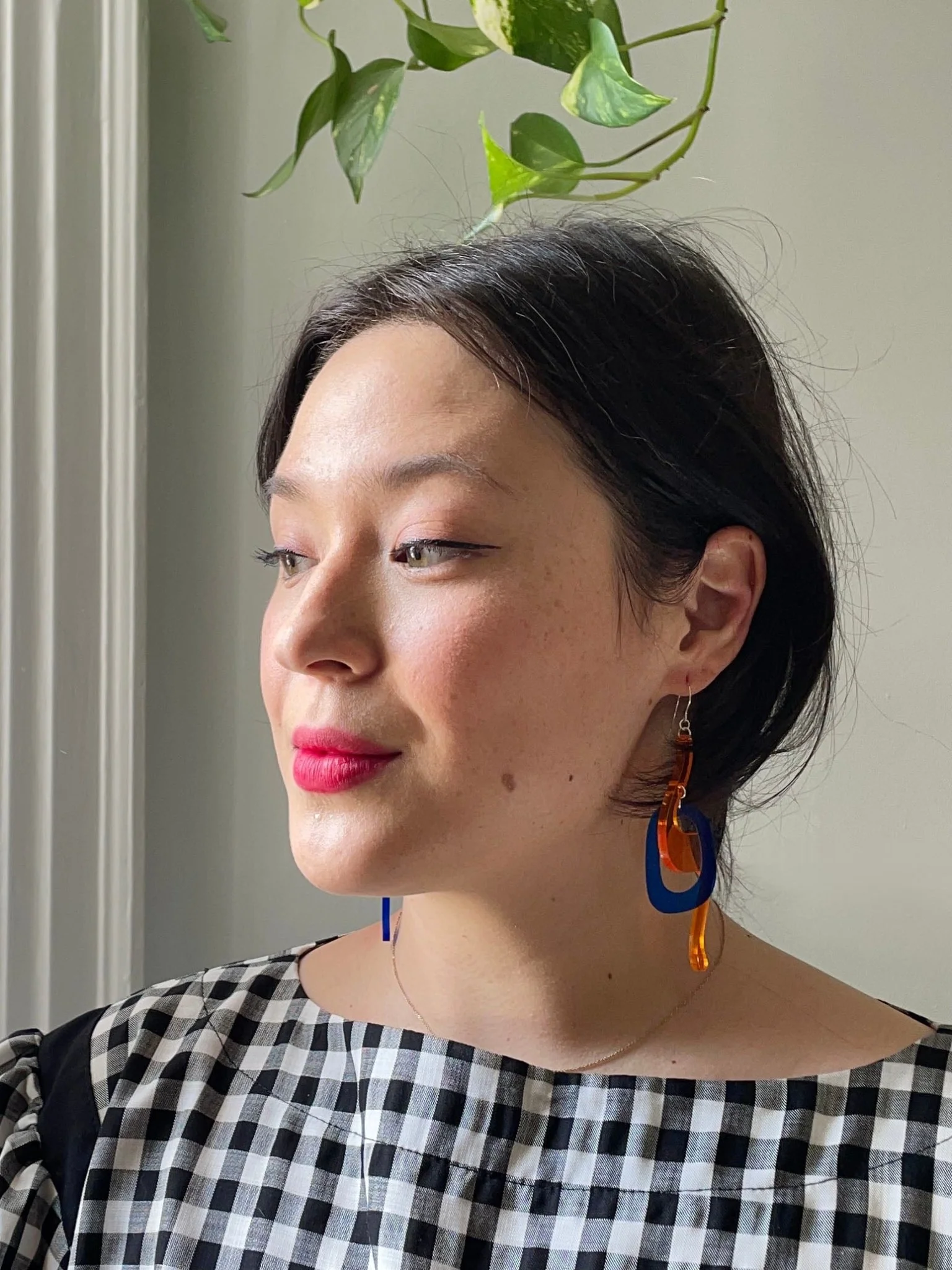 Nic Nac Weaver Earrings (Blue + Orange) - Image 2