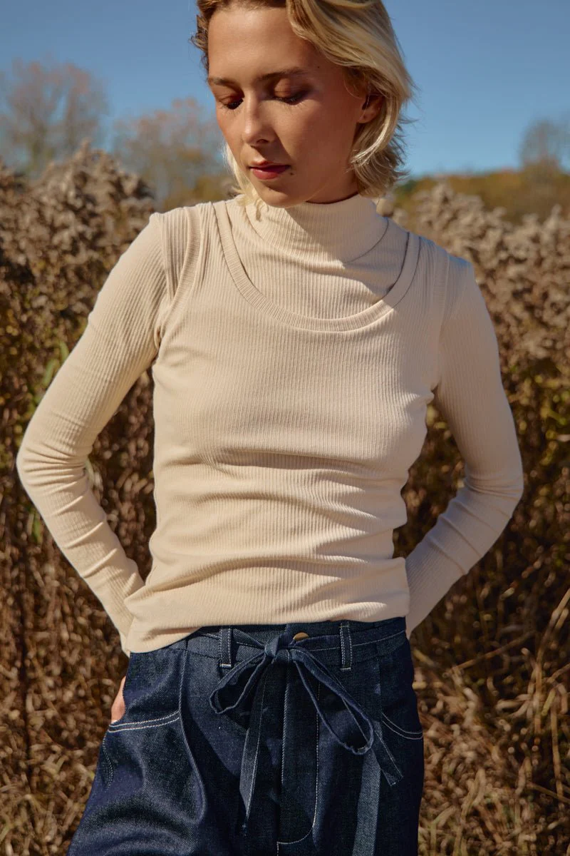 Odeyalo Bosco Ribbed Tank (Light Oat) - Image 8
