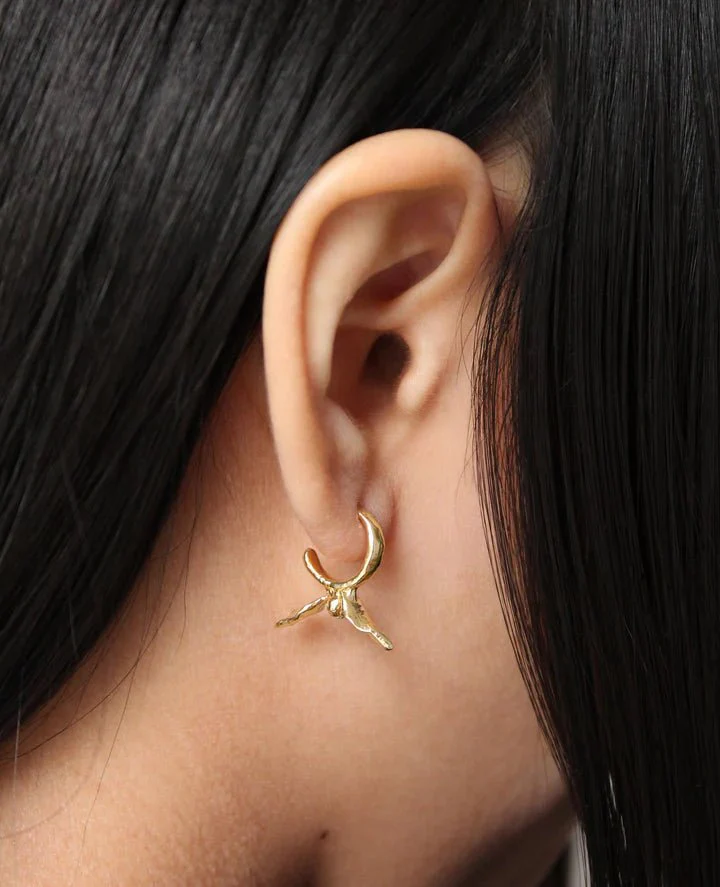 ORA-C Bloom Mini Hoops (Brass)