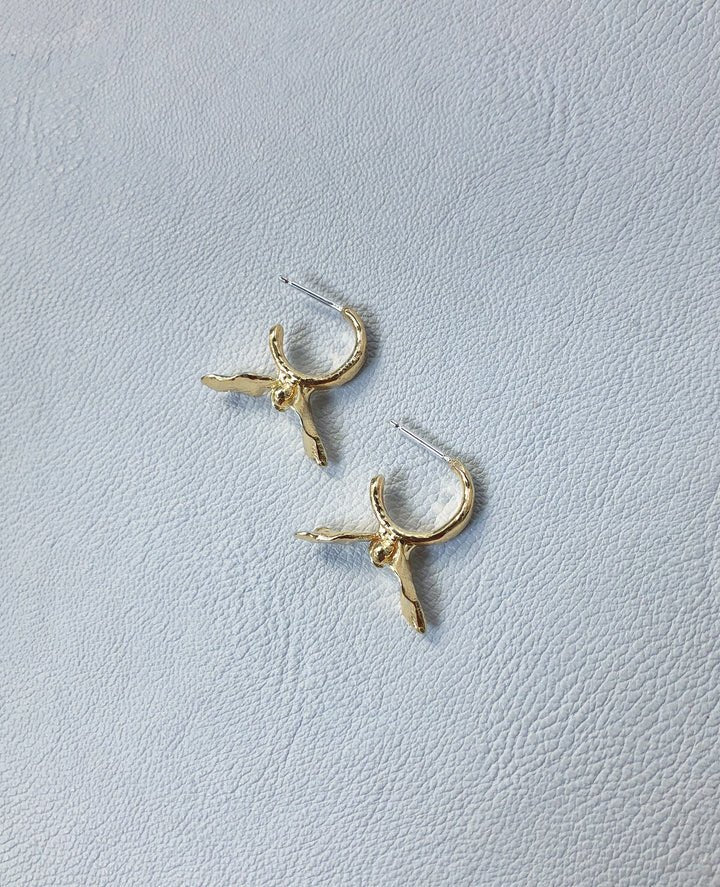 ORA-C Bloom Mini Hoops (Brass) - Image 2