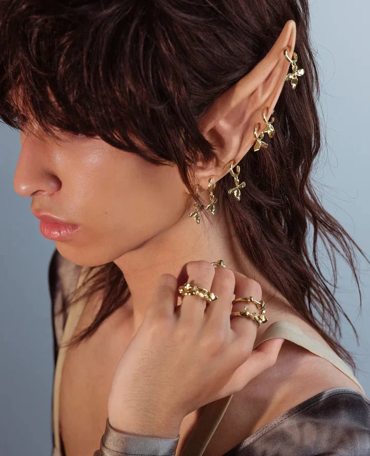 ORA-C Bloom Mini Hoops (Brass) - Image 3