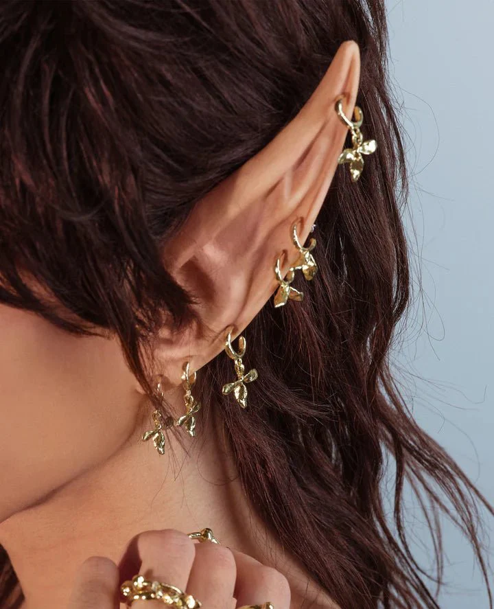ORA-C Bloom Mini Hoops (Brass) - Image 4