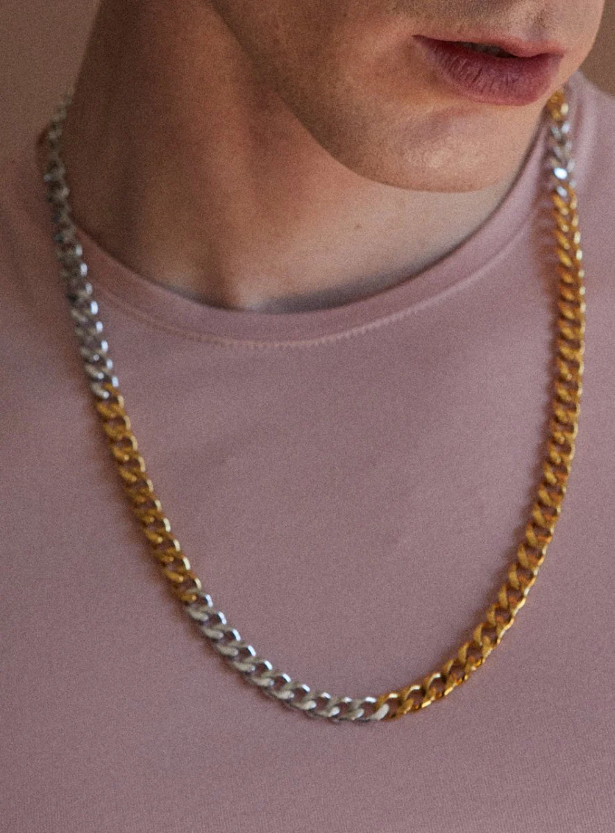 Par Ici 2-Tone Patch Necklace (In-Store)