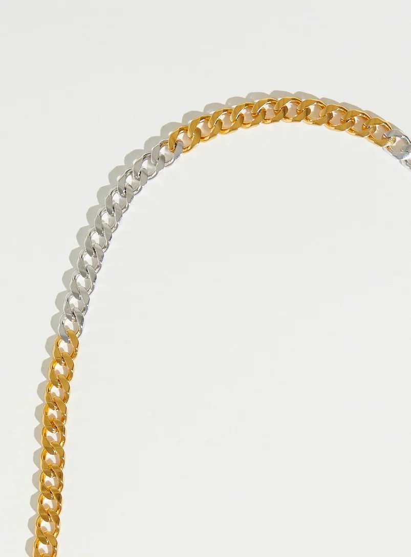 Par Ici 2-Tone Patch Necklace (In-Store) - Image 5