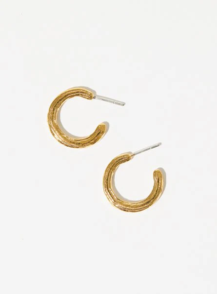 Par Ici Etched Hoops - Gold or Silver (In-Store) - Image 3