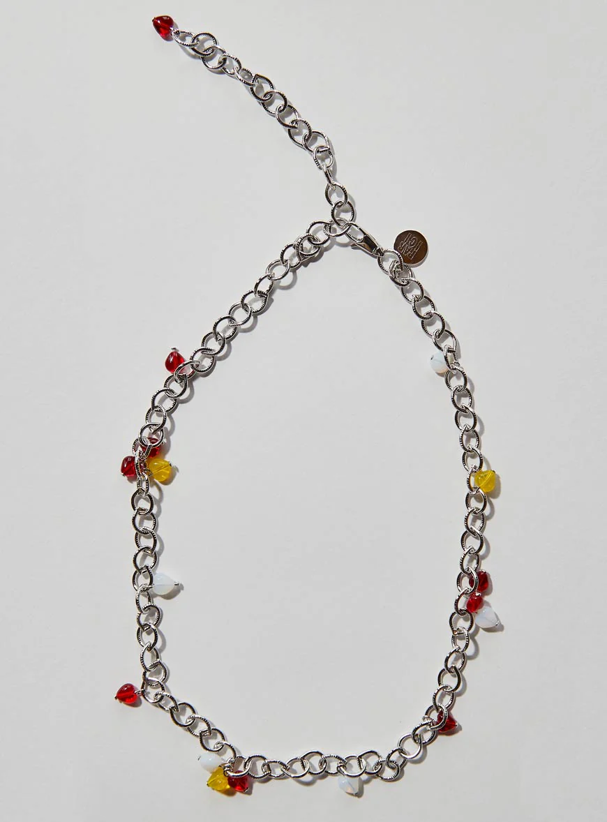 Par Ici Glass Heart Tassel Necklace - Multicolour (In-Store) - Image 4