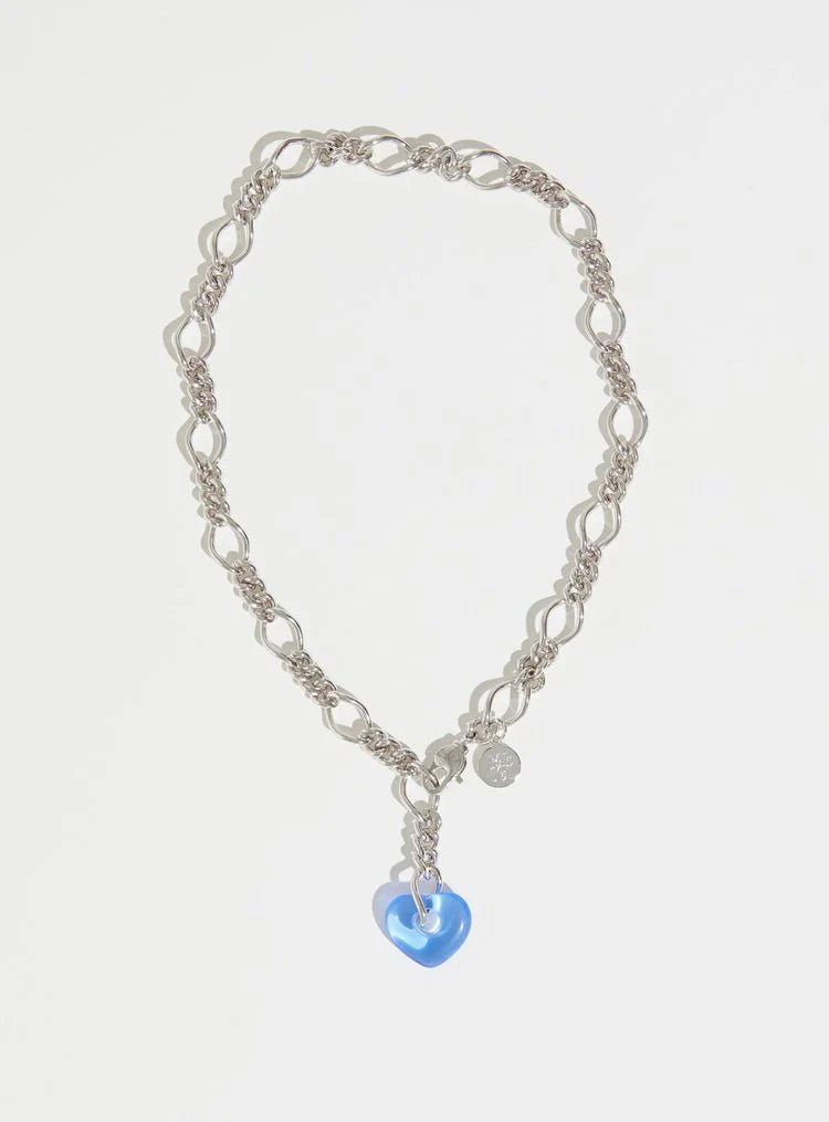 Par Ici Heart Drop Necklace - Gold or Silver (In-Store) - Image 5