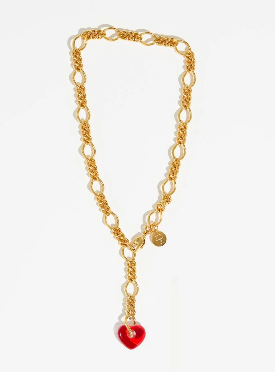 Par Ici Heart Drop Necklace - Gold or Silver (In-Store) - Image 6