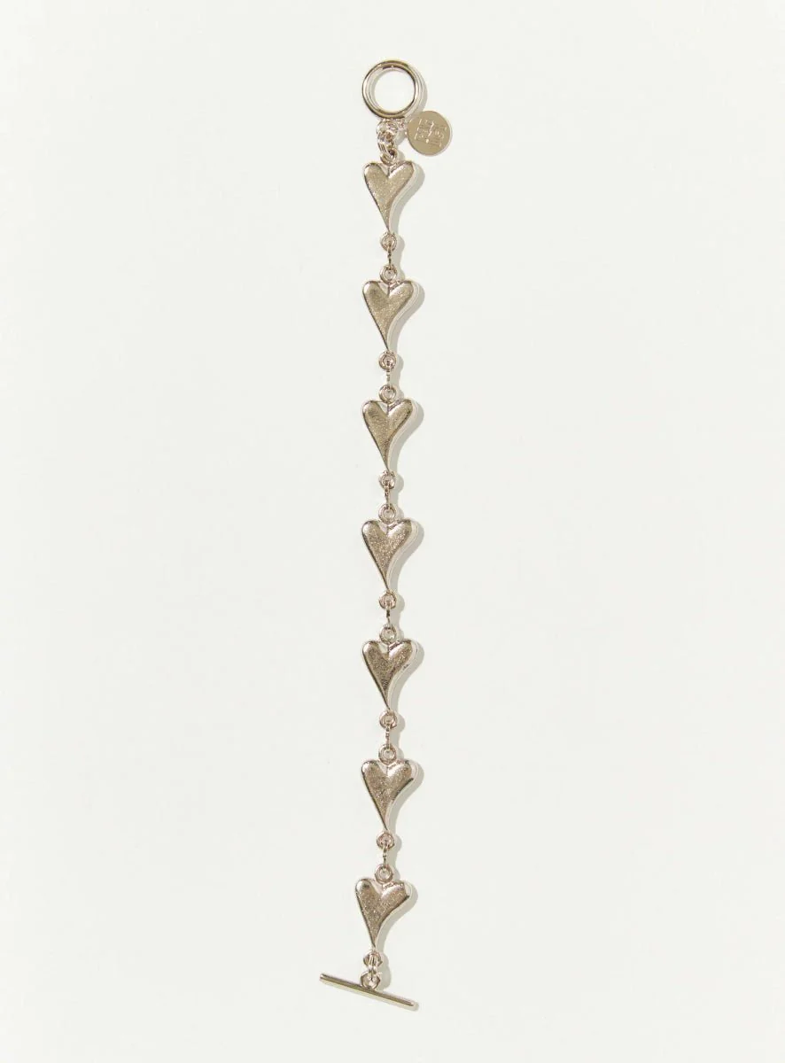 Par Ici Heart Link Bracelet - Gold or Rhodium (In-Store) - Image 7