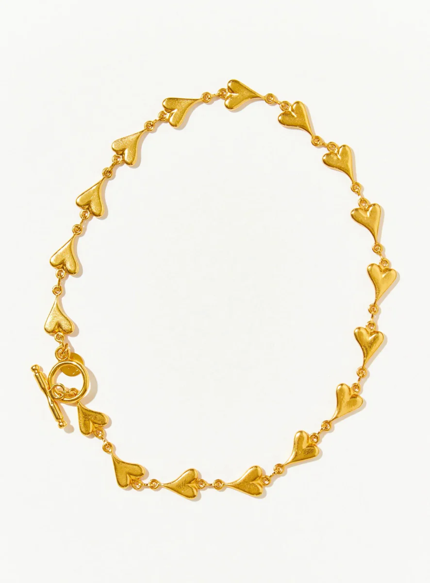 Par Ici Heart Link Necklace - Gold or Rhodium (Online Exclusive) - Image 6